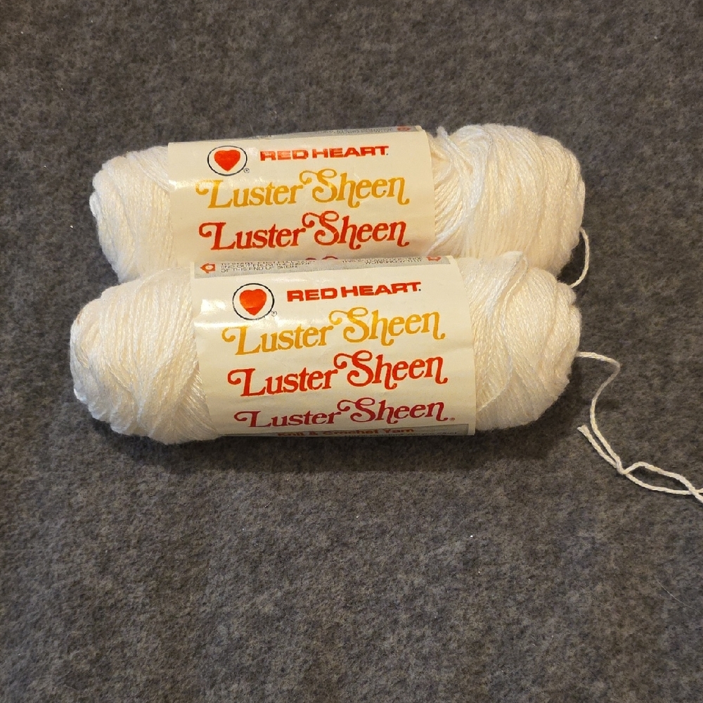 Red Heart Luster Sheen Yarn in White